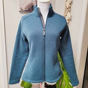 Merrell Polartec Fleece Full Zip Jacket Outdoor Warm Blue Teal Women Medium Coat